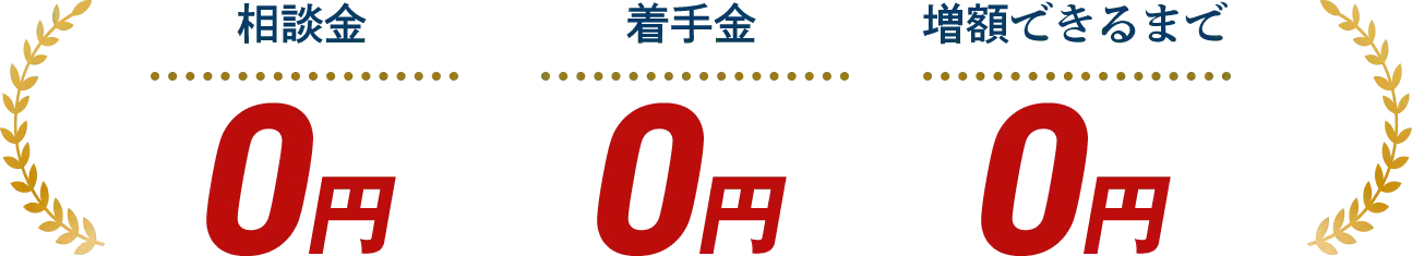 相談金0円 着手金0円 増額できるまで0円
